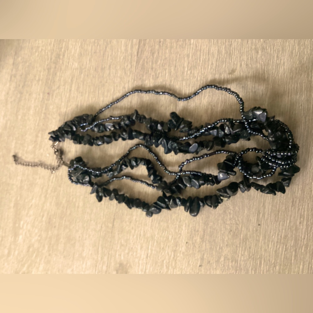 Black Beaded Necklace